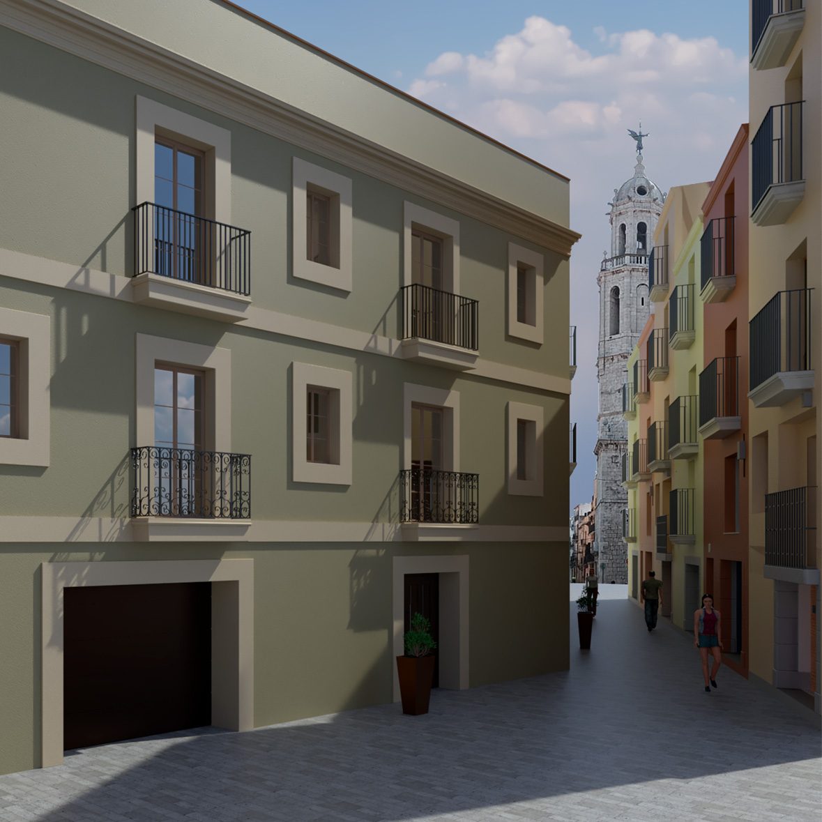 Carrer del nucli antic de Vilanova i la Geltrú, on Pasifae Arquitech rehabilita cases amb història